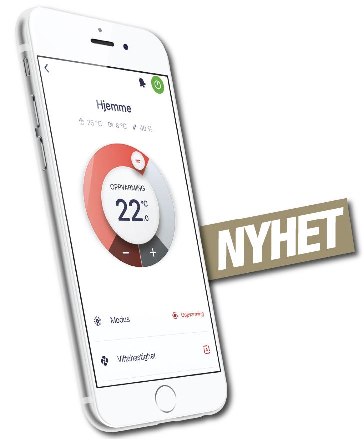 Fjernstyring av aircondition i mobilapp